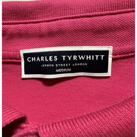 Charles Tyrwhitt Mens Large Pink Polo Shirt Short Sleeve Casual Top Golf Dress - Picture 3 of 9